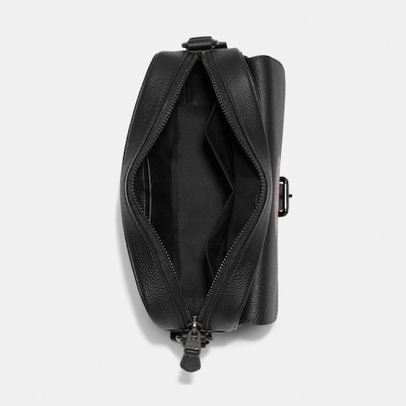 Unisex Coach Hudson Crossbody In Signature Canvas With Rainbow Patch - Picture 3 of 11